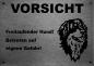 Preview: Edelstahl Warnschild Hovawart VORSICHT Freilaufender Hund! Betreten auf eigene Gefahr!
